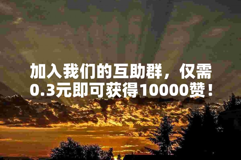 加入我们的互助群，仅需0.3元即可获得10000赞！