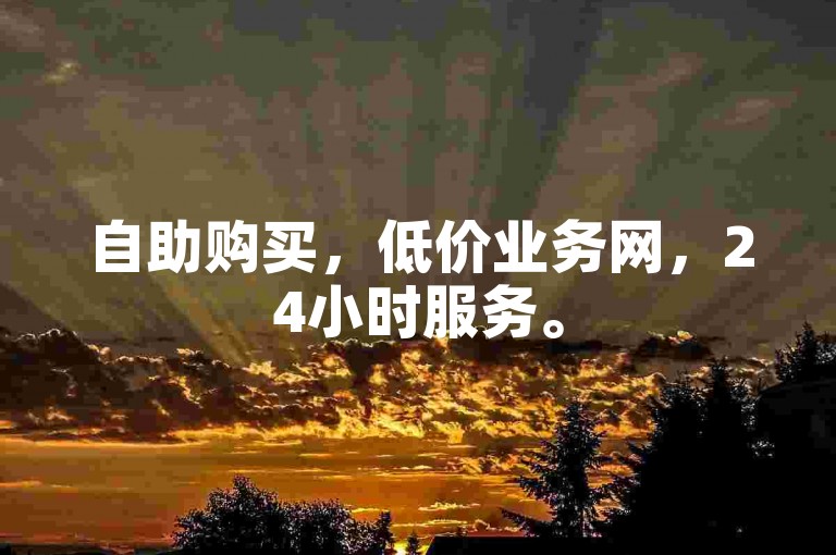 自助购买，低价业务网，24小时服务。