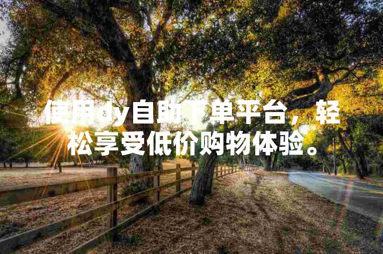 使用dy自助下单平台，轻松享受低价购物体验。