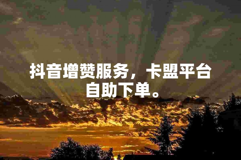抖音增赞服务，卡盟平台自助下单。