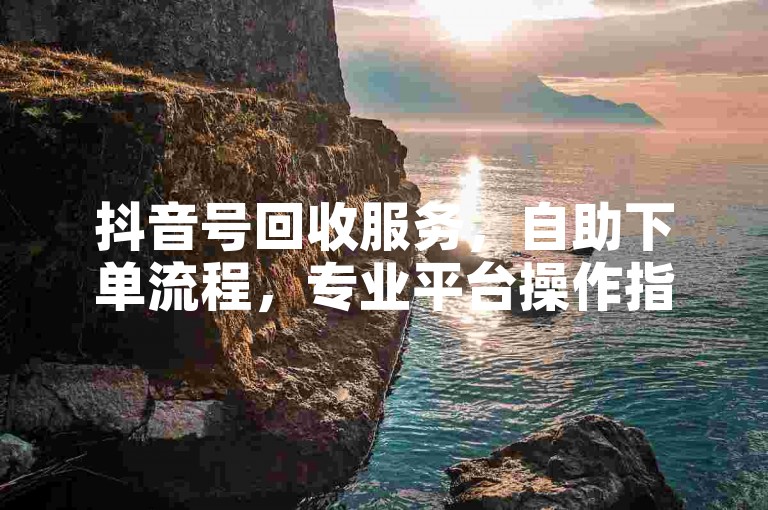 抖音号回收服务，自助下单流程，专业平台操作指南。