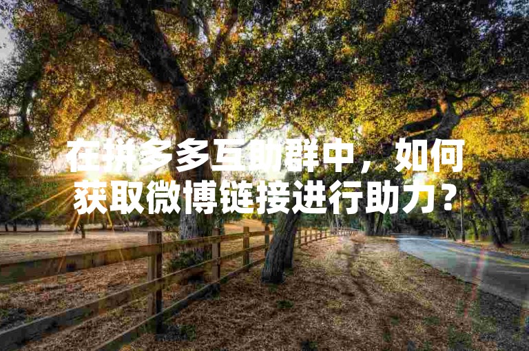 在拼多多互助群中，如何获取微博链接进行助力？