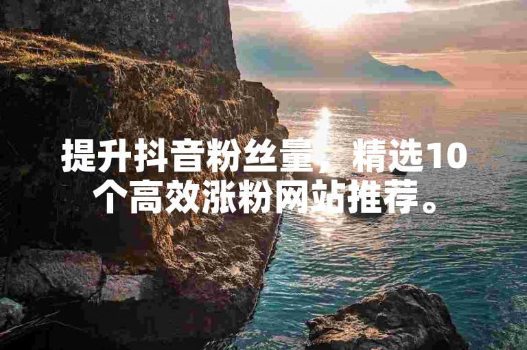 提升抖音粉丝量，精选10个高效涨粉网站推荐。