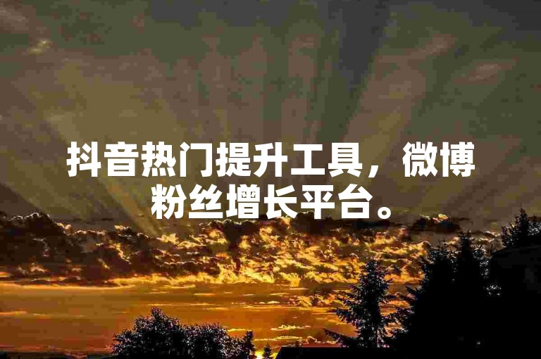 抖音热门提升工具，微博粉丝增长平台。