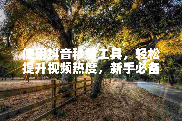 使用抖音秒赞工具，轻松提升视频热度，新手必备！