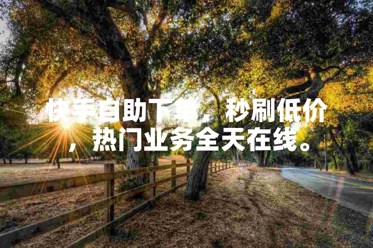 快手自助下单，秒刷低价，热门业务全天在线。