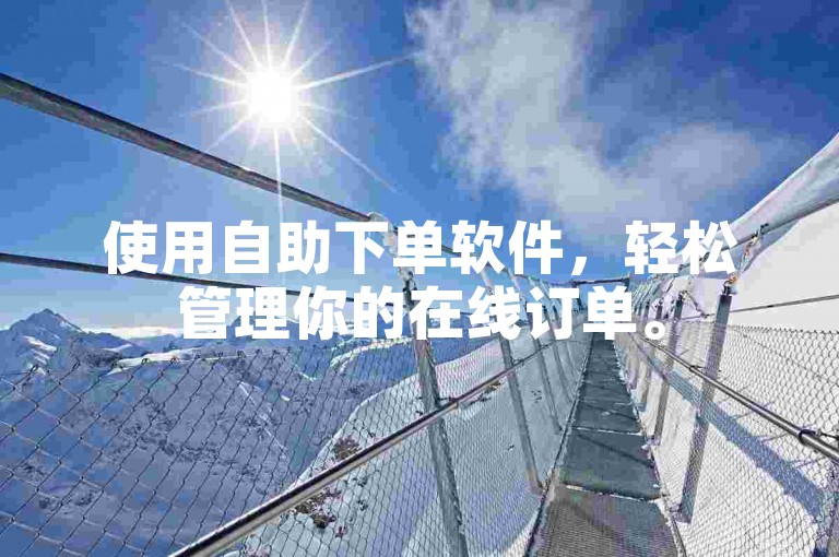 使用自助下单软件，轻松管理你的在线订单。