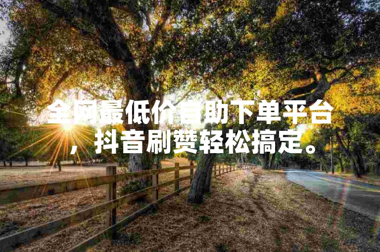 全网最低价自助下单平台，抖音刷赞轻松搞定。