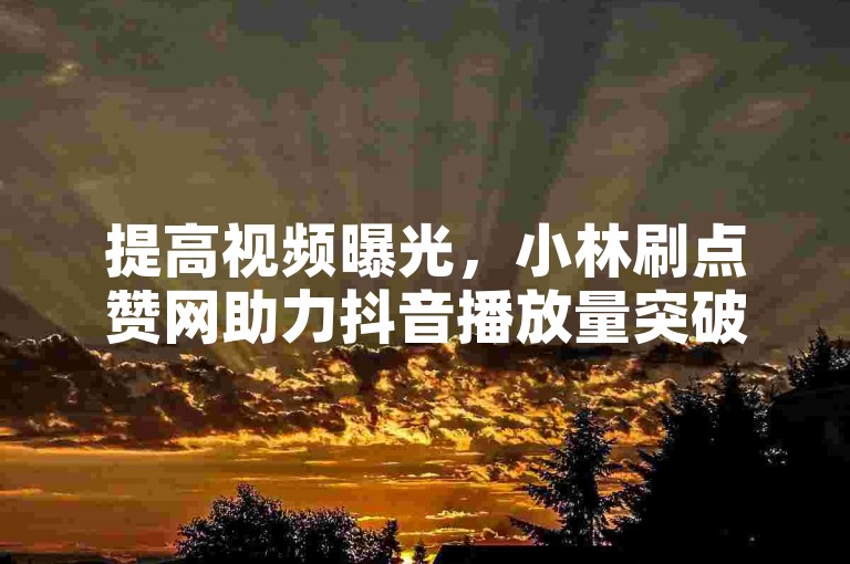 提高视频曝光，小林刷点赞网助力抖音播放量突破1000。