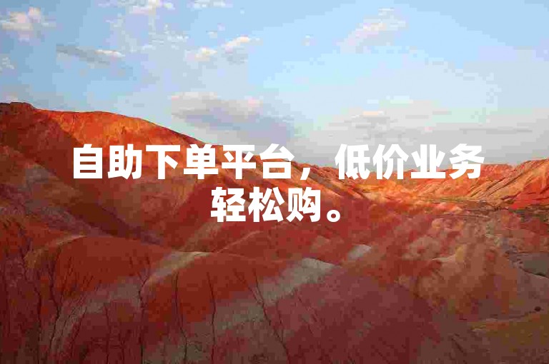 自助下单平台，低价业务轻松购。