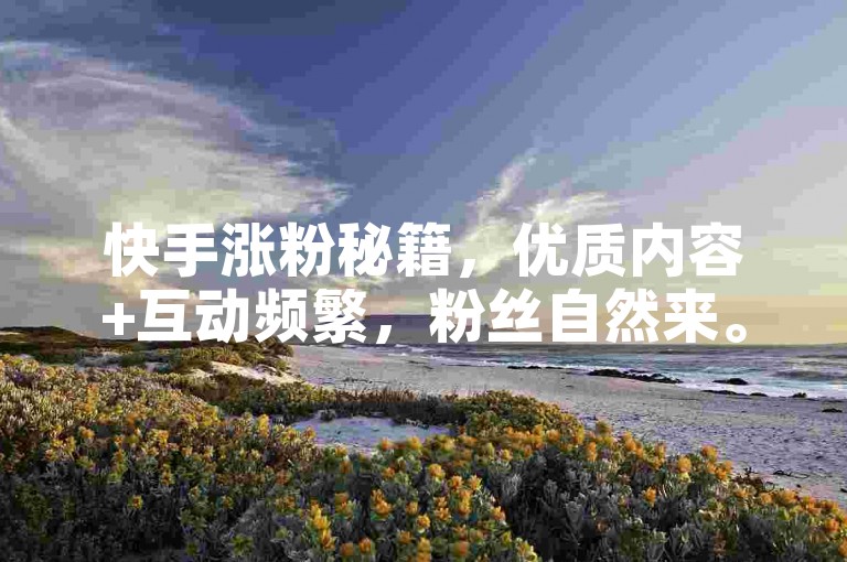 快手涨粉秘籍，优质内容+互动频繁，粉丝自然来。