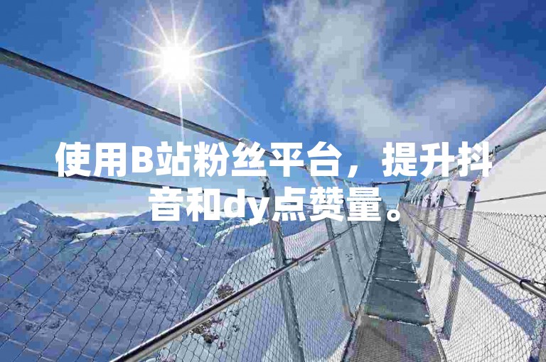 使用B站粉丝平台，提升抖音和dy点赞量。