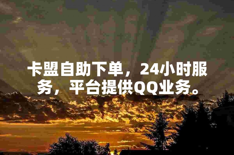 卡盟自助下单，24小时服务，平台提供QQ业务。