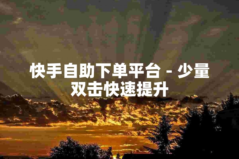 快手自助下单平台 - 少量双击快速提升