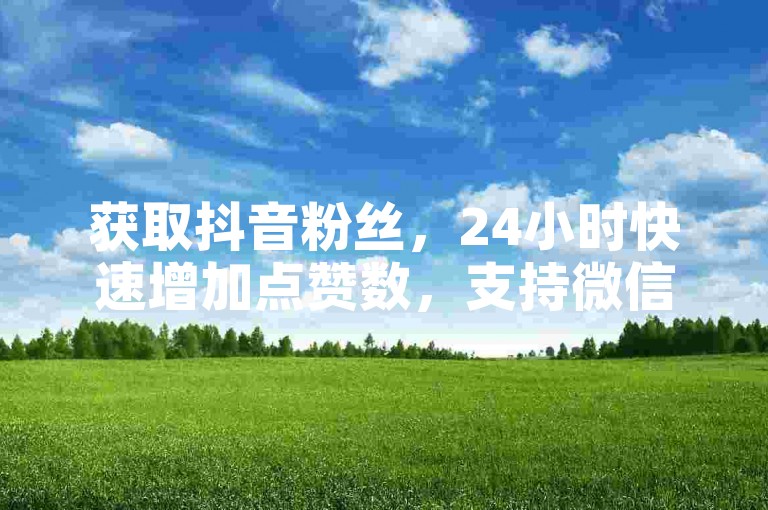 获取抖音粉丝，24小时快速增加点赞数，支持微信支付。