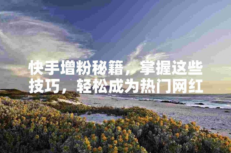 快手增粉秘籍，掌握这些技巧，轻松成为热门网红！