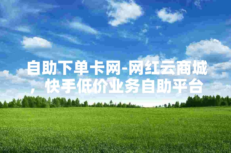 自助下单卡网-网红云商城，快手低价业务自助平台软件。