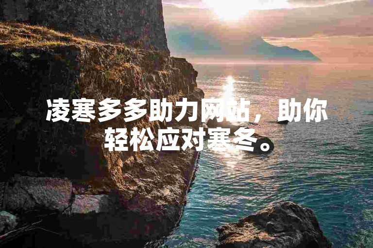 凌寒多多助力网站，助你轻松应对寒冬。