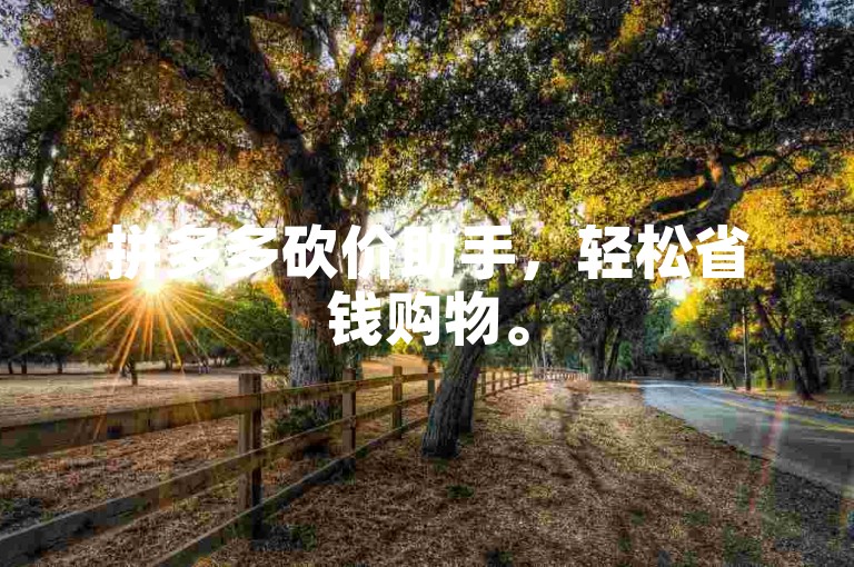 拼多多砍价助手，轻松省钱购物。