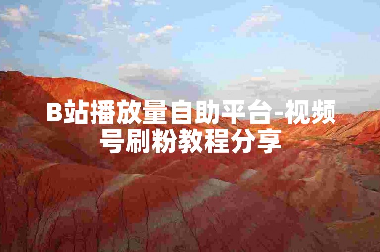 B站播放量自助平台-视频号刷粉教程分享