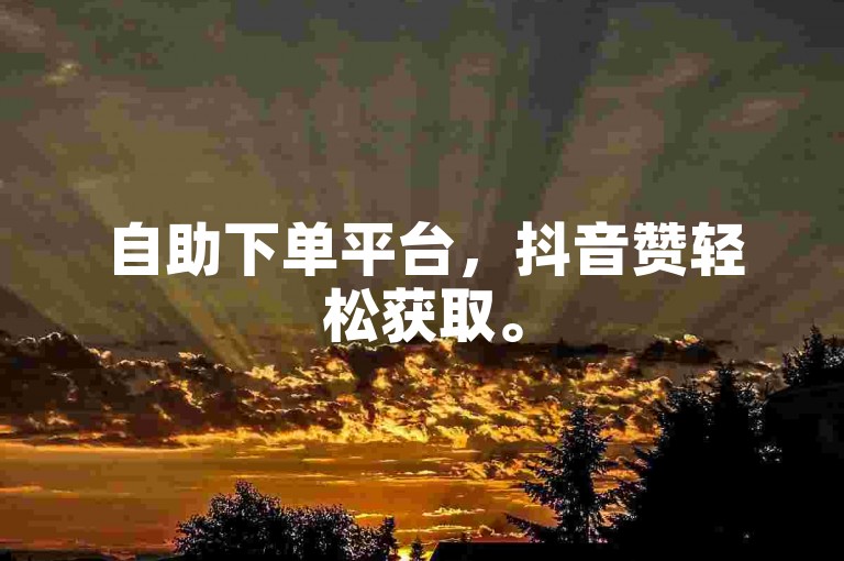 自助下单平台，抖音赞轻松获取。