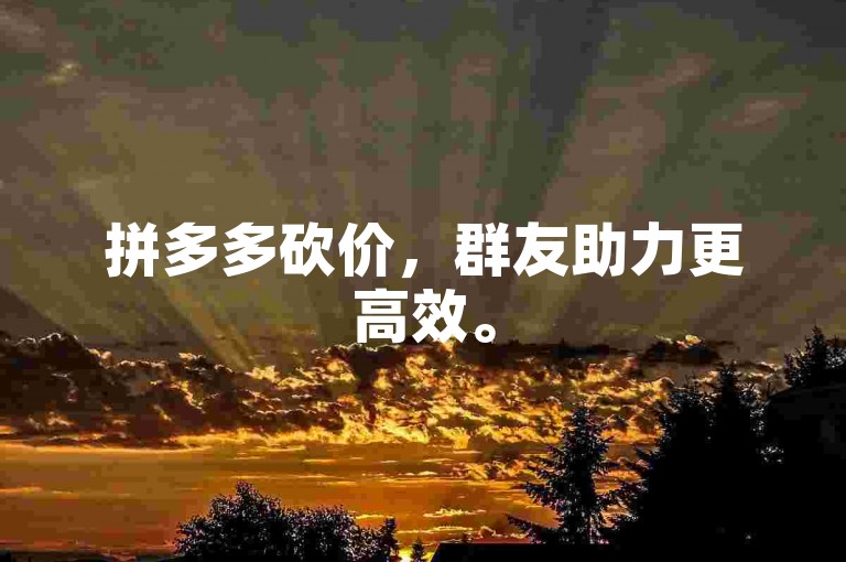 拼多多砍价，群友助力更高效。