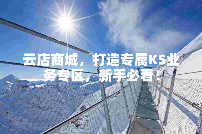 云店商城，打造专属KS业务专区，新手必看！