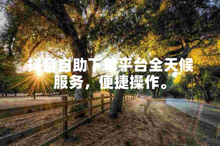 抖音自助下单平台全天候服务，便捷操作。