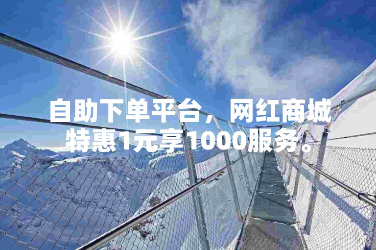 自助下单平台，网红商城特惠1元享1000服务。