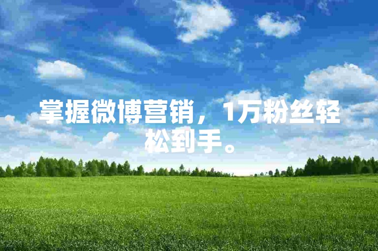 掌握微博营销，1万粉丝轻松到手。