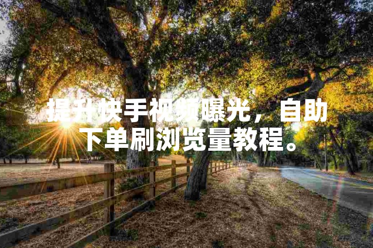 提升快手视频曝光，自助下单刷浏览量教程。