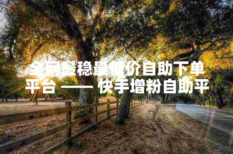 全网最稳最低价自助下单平台 —— 快手增粉自助平台