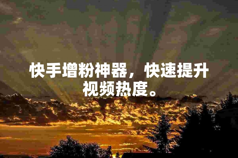 快手增粉神器，快速提升视频热度。