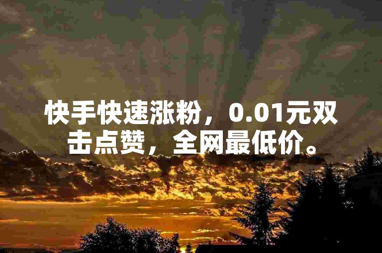 快手快速涨粉，0.01元双击点赞，全网最低价。