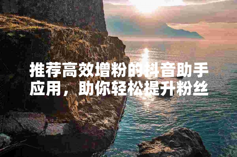 推荐高效增粉的抖音助手应用，助你轻松提升粉丝量。