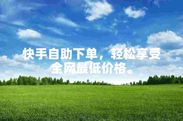 快手自助下单，轻松享受全网最低价格。