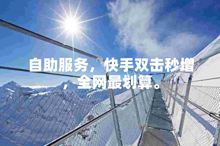 自助服务，快手双击秒增，全网最划算。