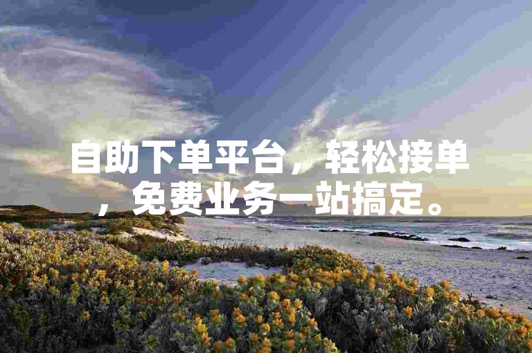 自助下单平台，轻松接单，免费业务一站搞定。