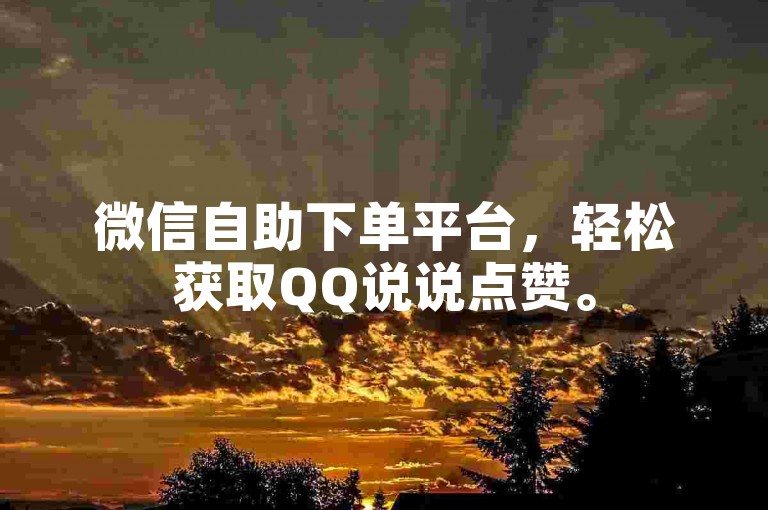 微信自助下单平台，轻松获取QQ说说点赞。