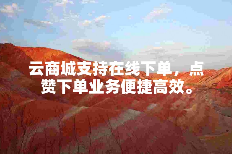 云商城支持在线下单，点赞下单业务便捷高效。