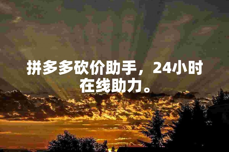 拼多多砍价助手，24小时在线助力。