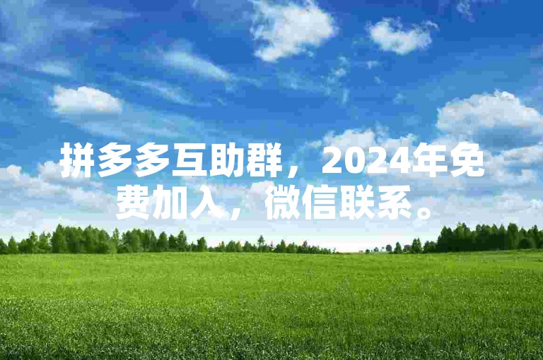 拼多多互助群，2024年免费加入，微信联系。
