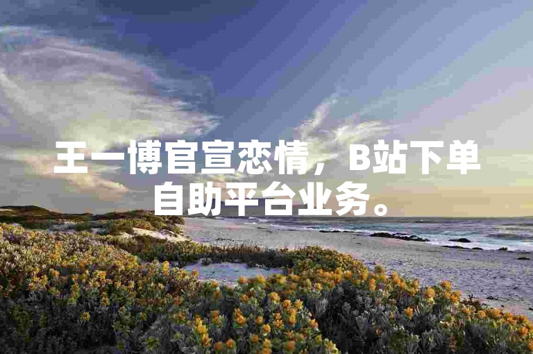 王一博官宣恋情，B站下单自助平台业务。