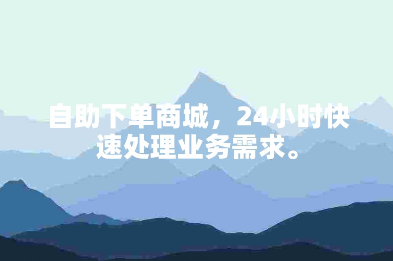 自助下单商城，24小时快速处理业务需求。