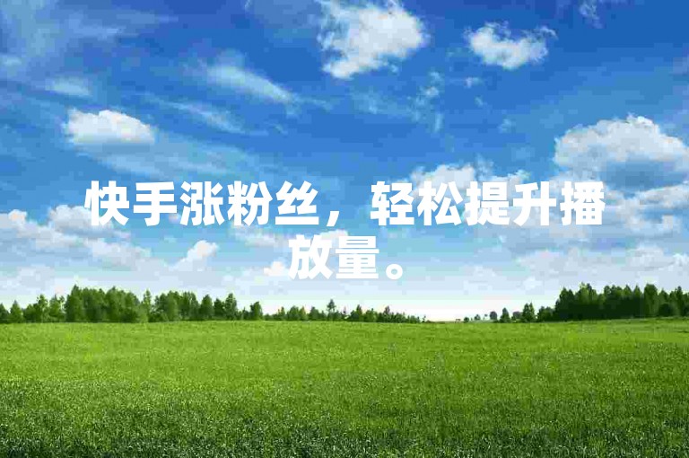 快手涨粉丝，轻松提升播放量。